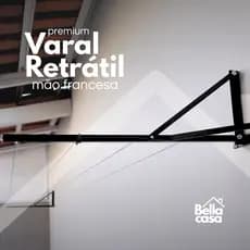 Varal Retrátil Parede Muro Mão Francesa