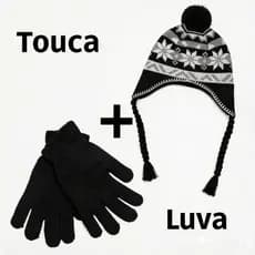 Touca de Inverno Unissex com PomPom Kit Touca e Luvas Gorro Térmico Frio Macio Casual