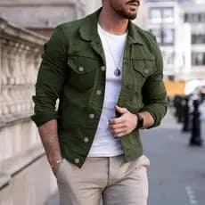 Jaqueta de Denim Masculina 100% Algodão Premium, Casaco Casual de Inverno