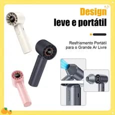 Ventilador Portátil de Mão 199 Níveis Motor de Gelo Fluxo de Ar Amplo Bateria Duradera para Viagem e Escritório