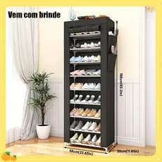 Rack de Sapatos de Tela 8/10 Andares Organizador Ajustável para Sapatos e Acessórios para Entrada e Quarto AL-045