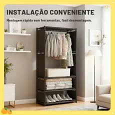 Cabideiro Organizador Multifuncional | Aço Reforçado, Montagem Fácil e Base Elevada