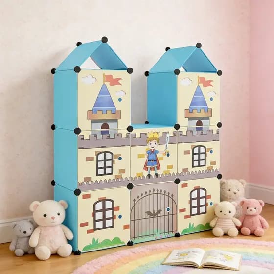 Armário Modular Castelo Infantil PP Resistente À Prova D'água