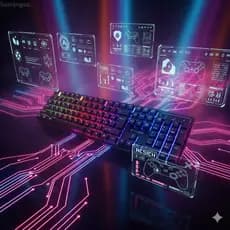 Teclado Gamer Vision LED Rainbow USB Alta Resposta Com Numérico PC Gamer