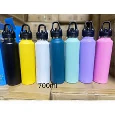 Garrafa Térmica  Inox700ml com Tampa Click, Cores Foscas, Portátil, Sem Vazamento