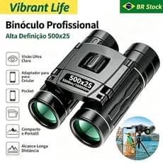 Binóculos Portáteis Com Zoom HD 500X25 Telescópio Poderoso Dobrável Com Visão De Longa Distância Para Caça Ao Ar Livre