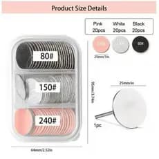Kit Broca Disco mandril em Aço para Remoção e Polimento de Unhas de Gel Alongamento Extensão Manicure