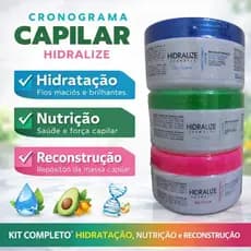 Cronograma Capilar Hidralize Hidratação Reconstrução Nutrição 3x 300gr