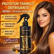 Protetor Térmico Lisotermia 10 em 1 500ml Defrizante Liso Duradouro Anti Frizz Brilho Intenso Portal Cosmetics
