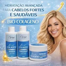 Kit Bio Colágeno Portal Cabelos Fortes e Saudáveis Hidratação Máxima + Brilho de Salão
