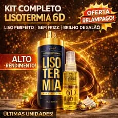 Kit Progressiva Lisotermia Premium 1L + Óleo Reparador 6D Portal 60ml | Liso Perfeito, Anti Frizz, Brilho Intenso