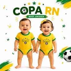 Body Infantil Bebê Brasil Copa Seleção Amarelo e Verde Unissex Body Para Bebes Tema Brasil Penta