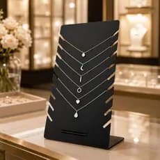 Porta Colar Acrílico Preto Decoração Organizador Enfeite Bijuteria Elegante Pendurar