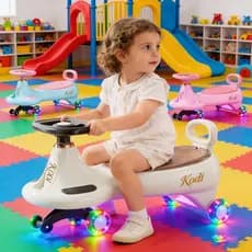 Carrinho Rolimã Car Passeio Infantil Com Luz LED Até 100kg Bluetooth Que Gira 360° Menino Menina Andador -P23