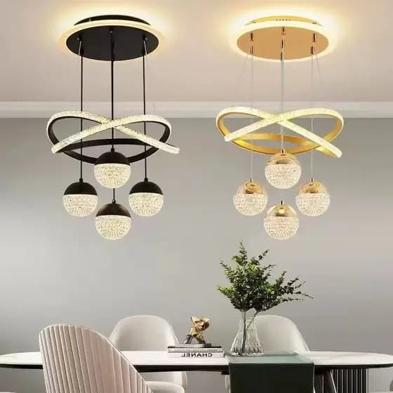 (110V-220V) 3 Cores Lustre de Teto LED Luxo Escandinavo para Sala e Jantar Bivolt quarto moderno O16