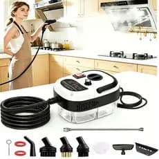 Limpador a Vapor 1500W Alta Pressão - Kit Completo c/ 8 Acessórios p/ Limpeza Profunda 110V D14