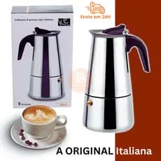 Cafeteira Italiana Expresso Em Inox Para 9 Xícaras Moderna 450ml
