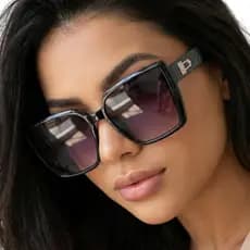 Óculos de Sol Feminino Grande Oversized Quadrado Fashion Lente Degradê UV400 Elegante MD-35
