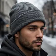 Gorro Touca de Inverno Cinza Escuro Lisa Sem Bordado Unissex Adulto Tecido Macio Casual Para Frio