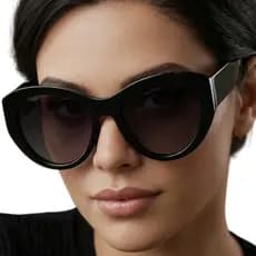 Óculos de Sol Retrô Oval Unissex Black Piano Armação Grossa Estilo Fashion UV400 MD-20