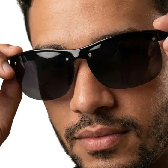 Óculos de Sol Masculino Esportivo Preto Brilho Lente Degradê Conforto Estilo Urbano Premium MD-60
