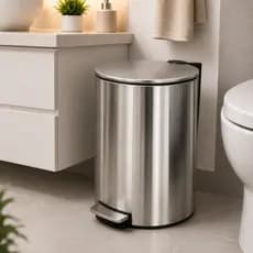 Lixeira Slim 5L  / 12L Inox Redonda com Pedal Banheiro Lavabo Cozinha Compacta
