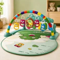 Tapete Musical Infantil com Piano Interativo Arco e Brinquedos para Bebê 2 Meses+ Verde