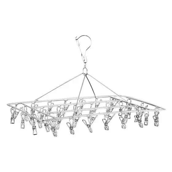 Varal Retrátil Inox com 40 Prendedores - Ideal para Roupas Íntimas e Peças Pequenas