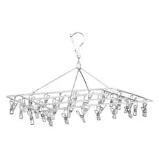 Varal Retrátil Inox com 40 Prendedores - Ideal para Roupas Íntimas e Peças Pequenas