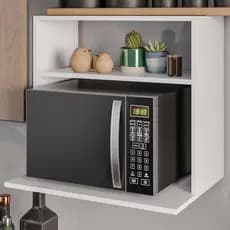 Suporte para Micro-ondas ou Forno Suspenso e Nicho Luara Branco