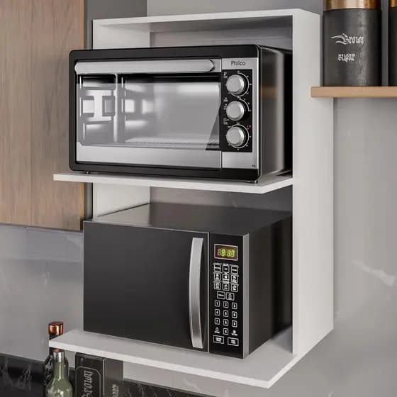 Suporte para Micro-ondas e Forno Suspenso Lauren BP Branco