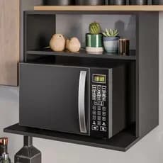 Suporte para Micro-ondas ou Forno Suspenso e Nicho Luara Preto