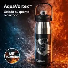 Garrafa Térmica Inox 750ml AquaVortex™ Anti Vazamento Gelado Quente Academia Trilha Viagem Trabalho