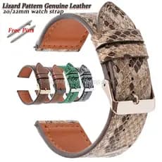 Pulseira De Couro Genuíno Com Padrão De Lagarto Para Roupa 20/22 Mm De Liberação Rápida Cobra Relógio Homens E Mulheres