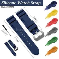 Pulseira De Silicone Macio De 22/24/26mm Para Substituição De Relógio De Borracha À Prova D'água PAM351 PAM111 380 441 M