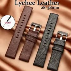 18-32mm Lychee Genuine Leather Watchband for Business Head Layer Cowhide Watch Strap banda de relógio presente