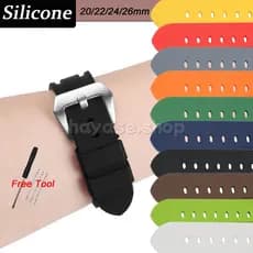 Pulseira De Borracha Macia De 20/22/24/26mm Para Substituição , Relógio De Silicone À Prova D'água Homens E Mulheres , C