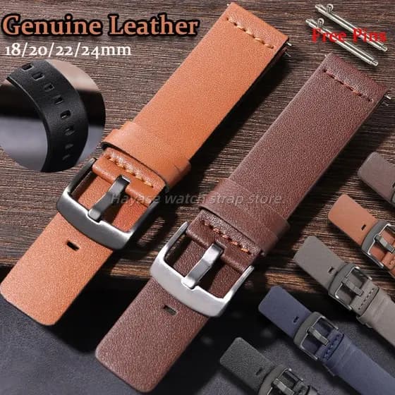 18-24mm Clássico Pulseira De Couro Genuíno Liberação Rápida Masculino Feminino Negócios Relógio