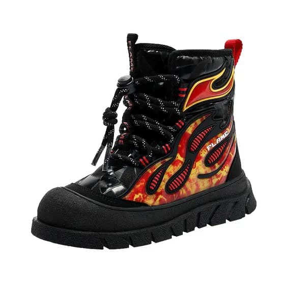 Inverno longo tubo forro de lã lazer ao ar livre antiderrapante resistente ao desgaste botas de neve da moda