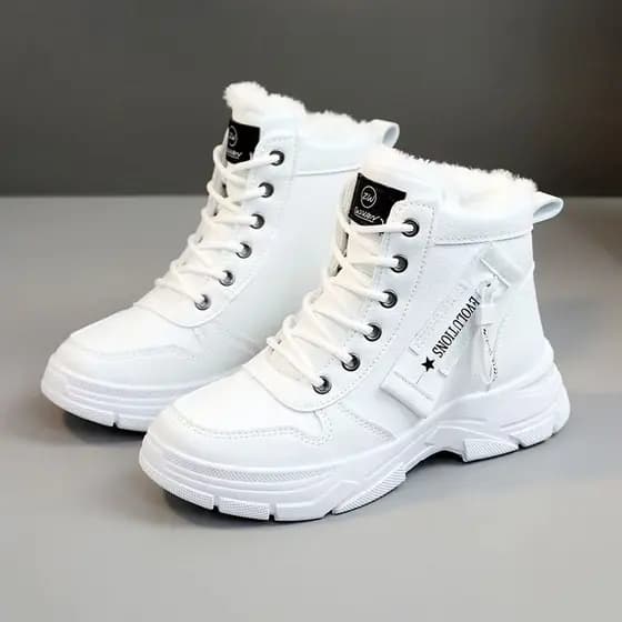 Botas de neve femininas 2026 novo estilo inverno forro de lã engrossado Martin botas à prova dwaterproof água Anti-desli