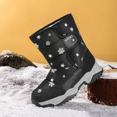 W Inverno Crianças Forro de Lã Quente Antiderrapante Confortável Resistente ao Desgaste Botas de Neve da Moda