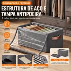 Caixa Organizadora Grande Com Tampa Transparente Dobrável Resistente Multiuso Para Roupas Sapateira