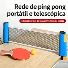 Kit Ping Pong Portátil com Rede Extensível , 2 Raquetes + 3 Bolas ,Ideal para Lazer, Casa e Atividades ao Ar Livre
