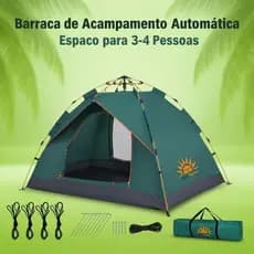 Barraca Camping para 3 4 Pessoas À Prova D'água Dois Andares com 2 Portas, Tenda portátil para camping ao ar livre