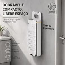 Cesto Roupa Suja Dobravel De Parede Organizador Multiuso Para Lavanderia Cesta Supenso Retratil
