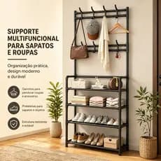 Sapateira Arara Cabideiro 4 Andar Organizadora Suporte Multiuso Tenis Roupa Quarto Armários Grande