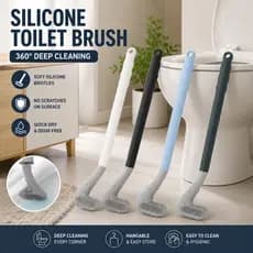 Escova de Silicone para Vaso Sanitário Golf com Suporte 360 °   Escova de Limpeza para Banheiro com Cabo Longo, Cerdas M