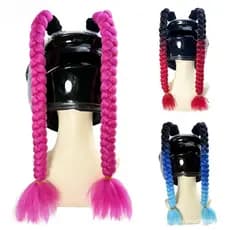 OPENMALL 2 Pçs Capacete Da Motocicleta Dupla Trança Tranças Decoração Mulher Peruca Para Capacetes De Moto Torção Rabo D