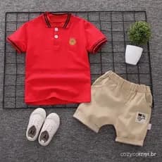 Terno de verão infantil, camisa Polo Shorts terno de duas peças, adequado para crianças de 0 a 5 anos