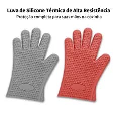 Luvas anti-escaldantes com isolamento térmico de Silicone, cinco dedos, resistente a altas temperaturas, forno de micro-